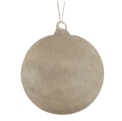 Beige Glittered Glass Ornament - 2 Sizes
