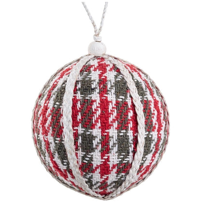 Plaid Red and Green Ornament - 2 Sizes