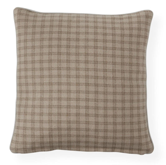 Tweed Cream Tan and Gold Plaid 20" Pillow