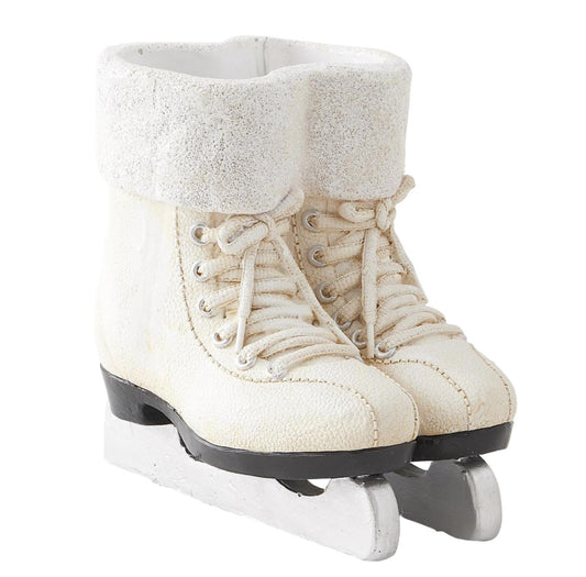 White Resin Pair of Ice Skates