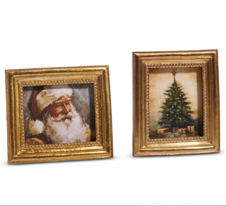 Gilded Christmas Framed Art - 2 Styles