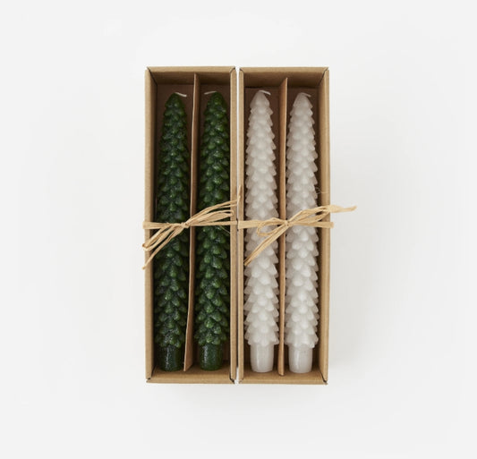 Christmas Tree Candles - Set of 2 - 2 Colors
