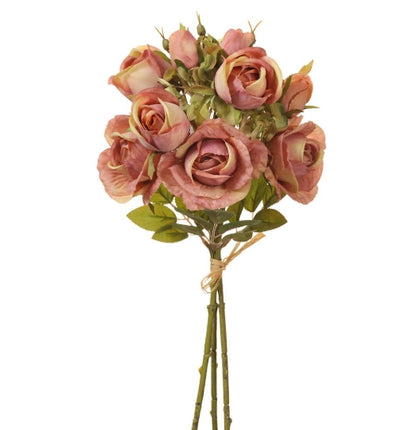 Mauve Rose and Green Hydrangea Bouquet -17.5”