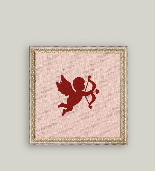 Cupid Silhouette Framed Art - 3 Sizes