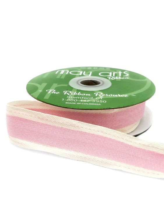 Pink with White Edge Ribbon