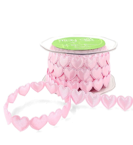 Pink Satin Heart Ribbon