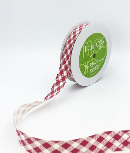 Red Gingham Canvas Ribbon