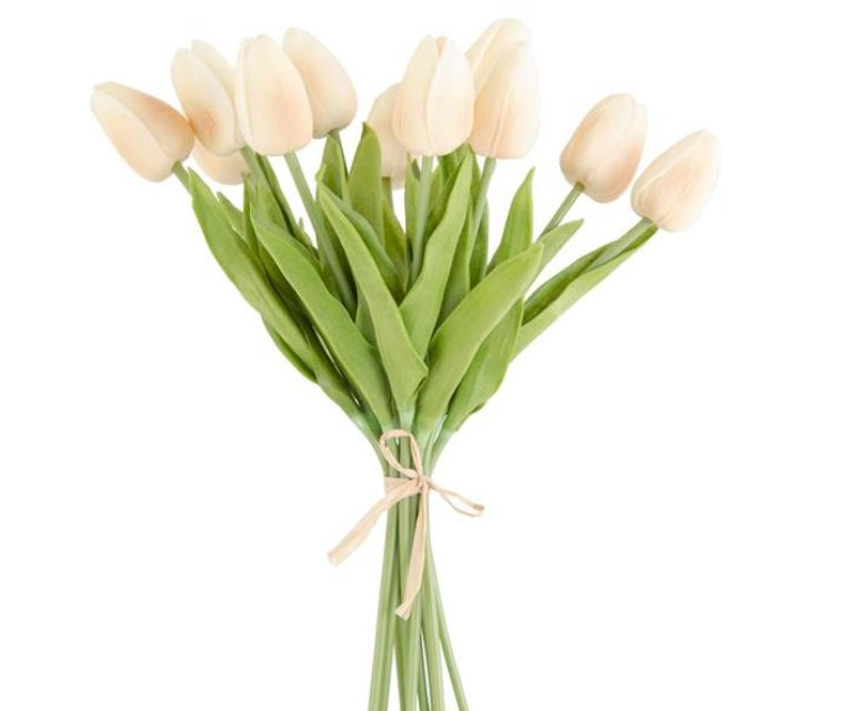 Light Peach Real Touch tulip Bundle - 13"