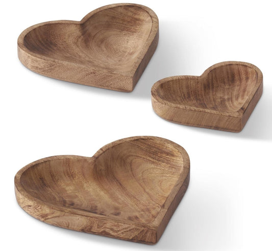 Wood Heart Tray - 3 Sizes (Will ship week of Jan 11th)