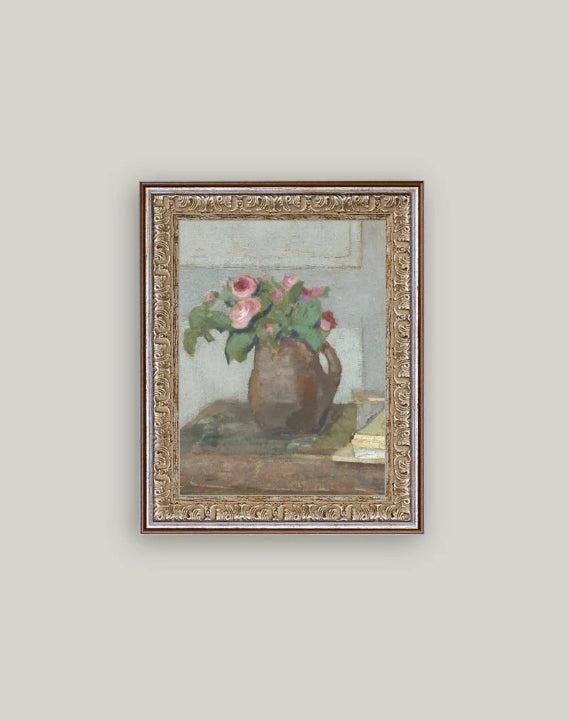 Rose Vase with Handle Framed Art - 8"x10"