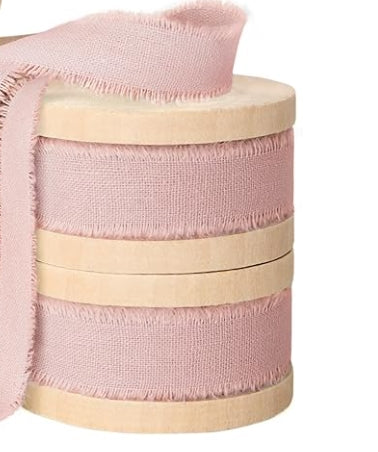 Pink Cotton Ribbon with Frayed Edge - $1.49/per yard