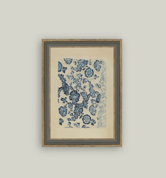 Blue Textile Framed Art - 7"x9"