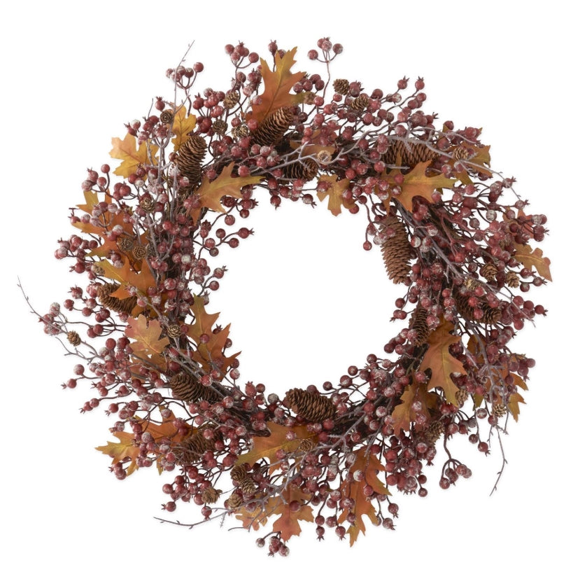 Rosehip Twig and Pinecone Wreath - 30"