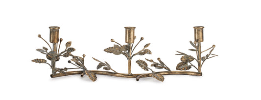 Ornate Triple Candle Holder - 19"Lx5"H