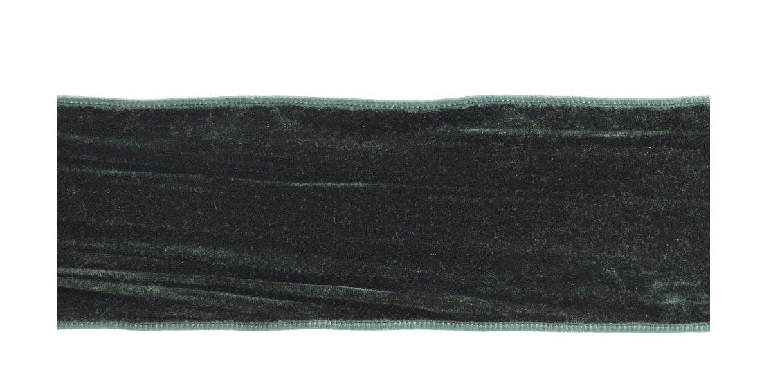 Green Velvet Wired Ribbon - 4"x10 yds.