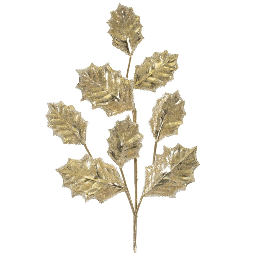 Gold Holly Spray - 27"