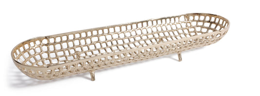 Oval Gold Woven Tray - 28.25"