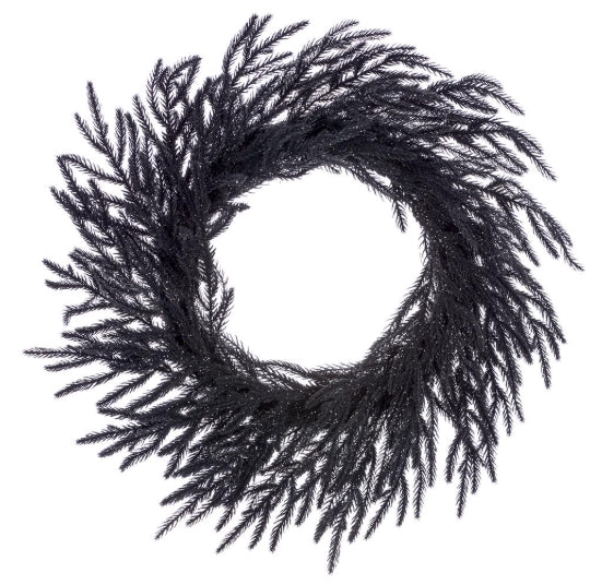 Flocked Willow Pine Wreath - 24"