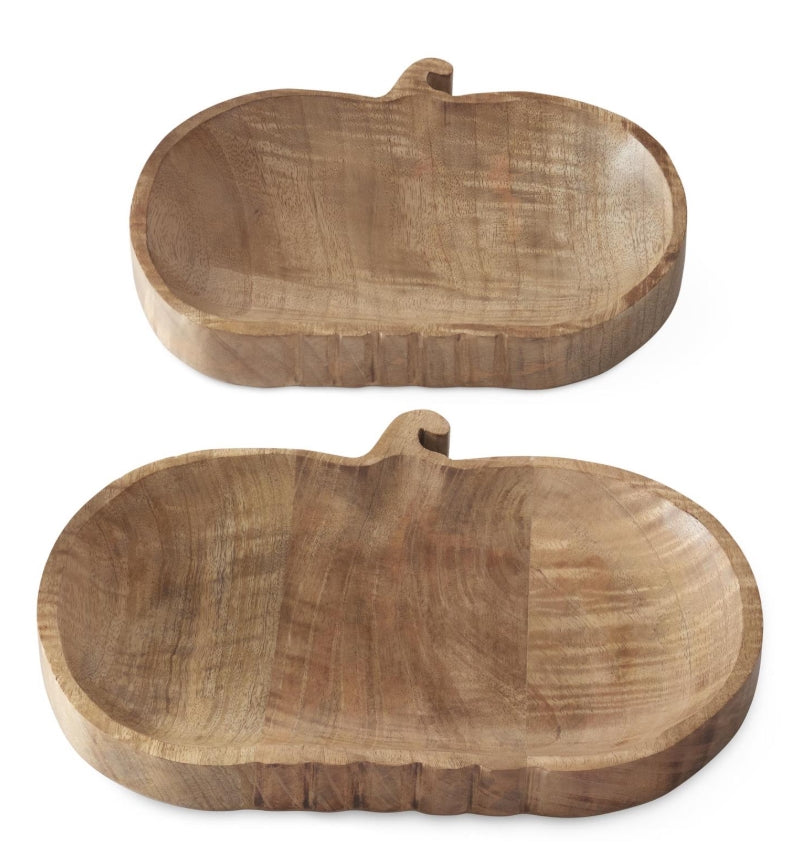 Wood Pumpkin Tray - 2 Sizes