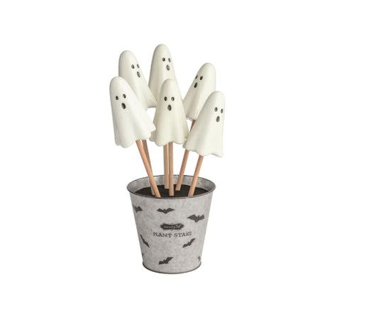 Ceramic Ghost Plant Stake - 12"