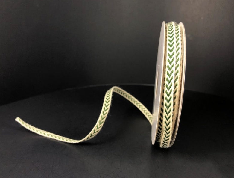 Woven Cream Chevron Ribbon - 2 Colors - 1/8"x10yds.