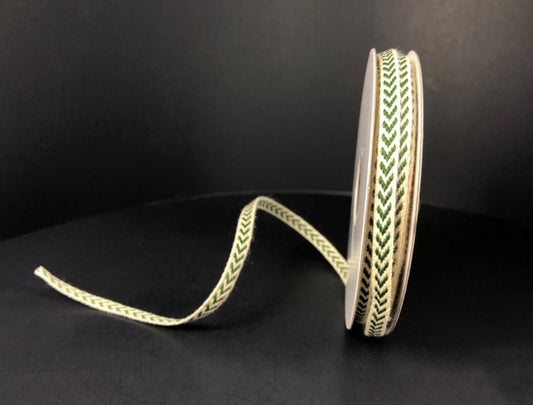 Woven Cream Chevron Ribbon - 2 Colors - 1/8"x10yds.