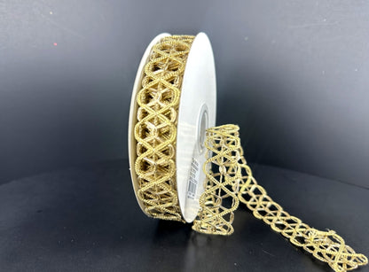 Gold Open Weave Ribbon - 7/8"x10yds.