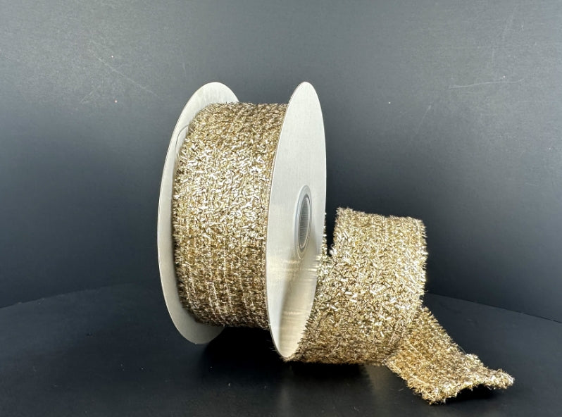 Champagne Chenille Ribbon - 1.5"x10yds.