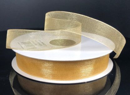 Gold Organza Ribbon - 5/8"x25yds.