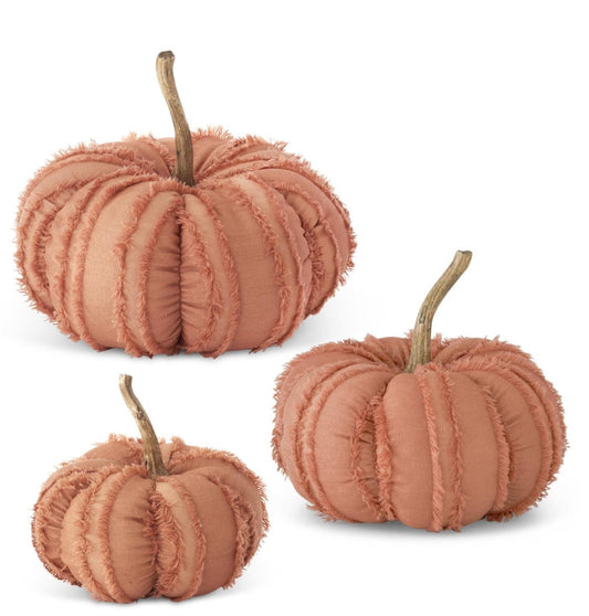 Orange Fringe Pumpkin - 3 Sizes