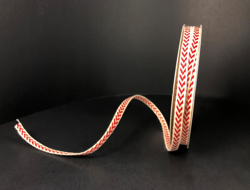 Woven Cream Chevron Ribbon - 2 Colors - 1/8"x10yds.