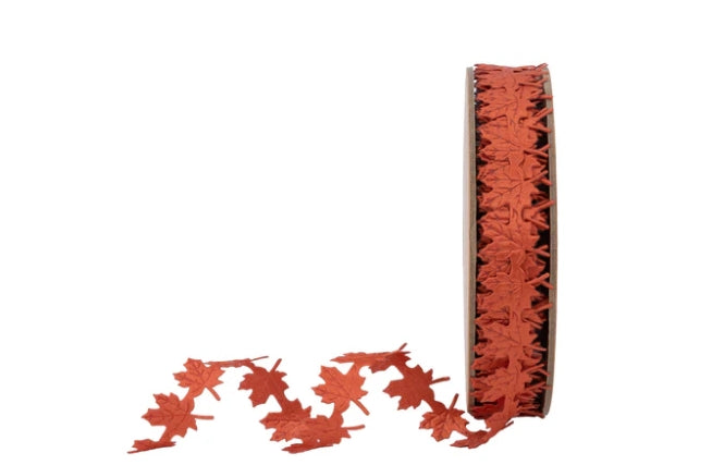 Orange Maple Leaf Trim - 3/4"xyds.
