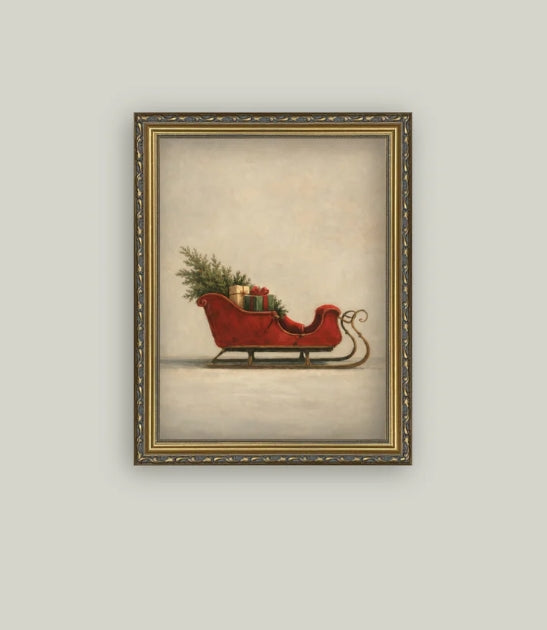 Open Sleigh Framed Art - 8"x10"