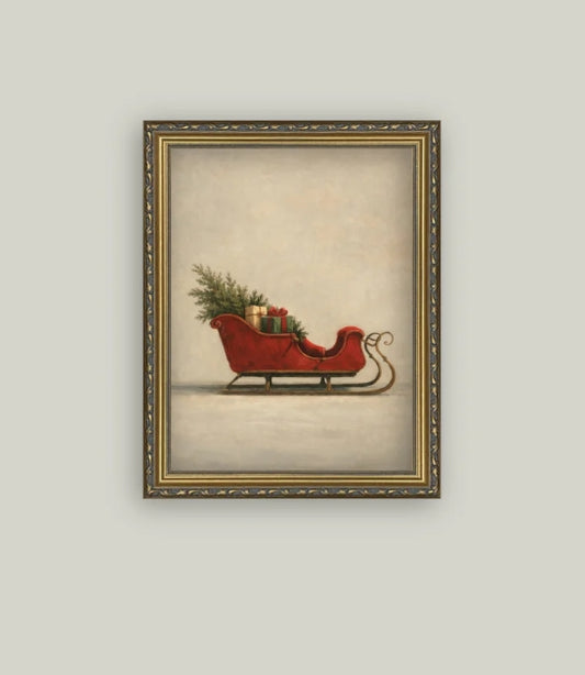 Open Sleigh Framed Art - 8"x10"