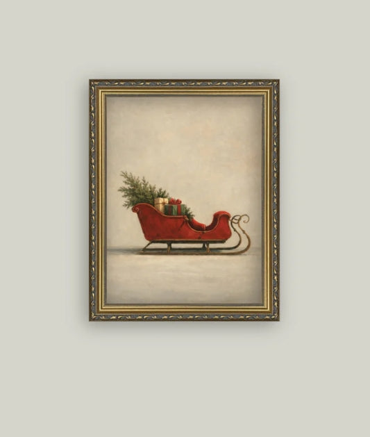 Open Sleigh Framed Art - 12"x16"