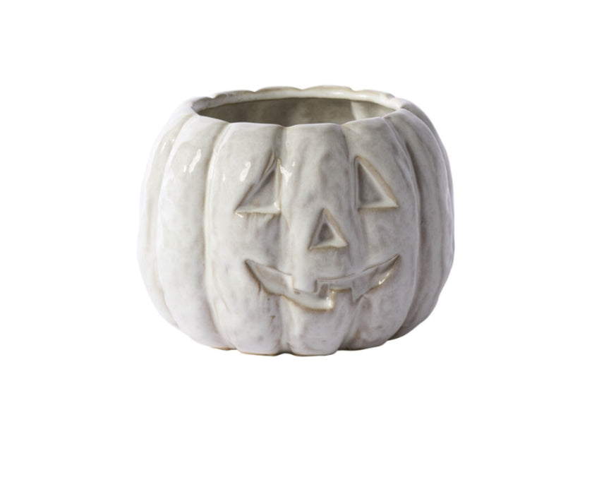 Glazed Cream Pumpkin Pot - 6.5"x4.75"
