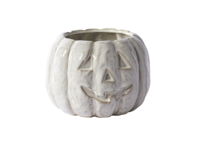 Glazed Cream Pumpkin Pot - 6.5"x4.75"