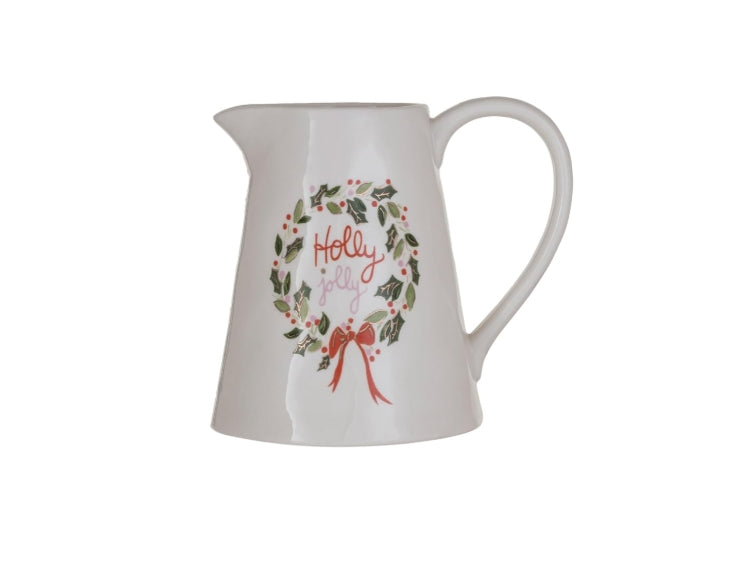 Holly Jolly Pitcher - 6"x6.5"