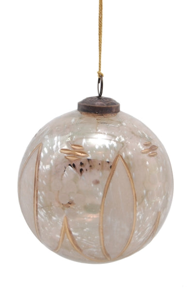 Gold Etched Silver Mercury Ornament - 2 Sizes - Local Pick up on this Item