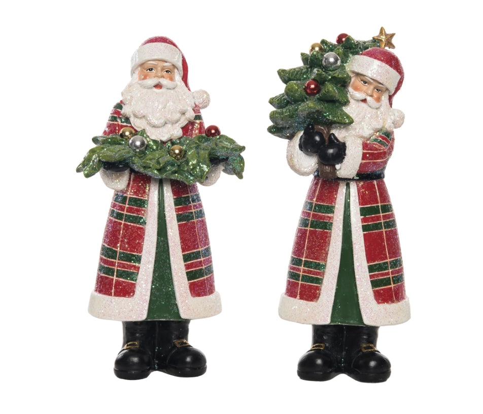Plaid Santa - 9" - 2 Styles