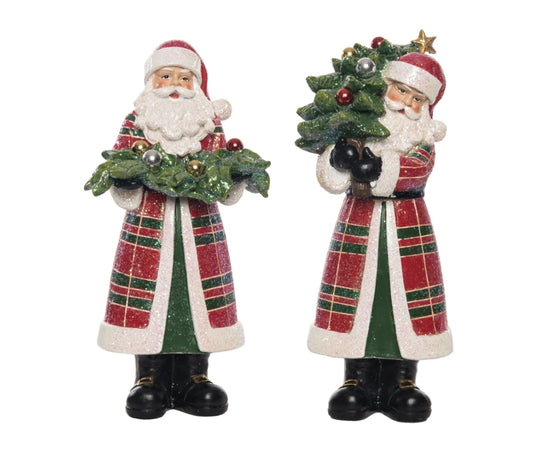 Plaid Santa - 9" - 2 Styles