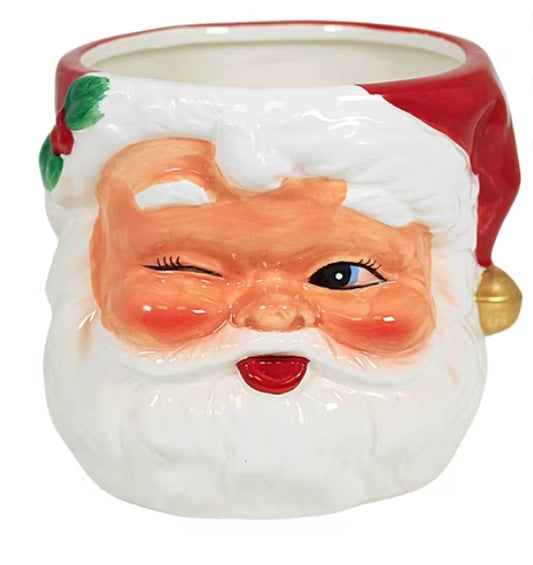 Retro Santa Bowl/Vase - 4.5"x5.5"