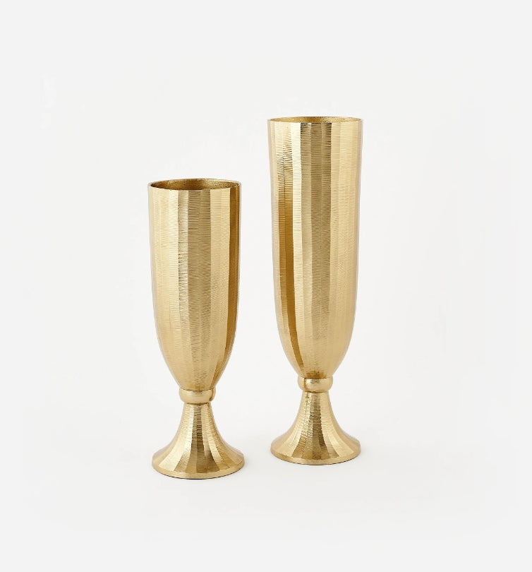 Ribbed Gold Vase - 2 Sizes