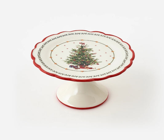 Christmas Tree Pedestal Cake Plate