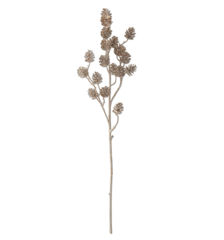 Gold Glittered Pinecone Spray - 30.5"