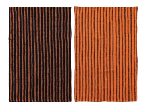 Set of 2 Fall Striped Tea Towels - 28"x18"