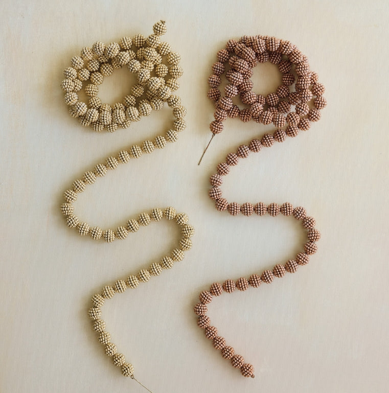 Gold Beaded Garland - 72"