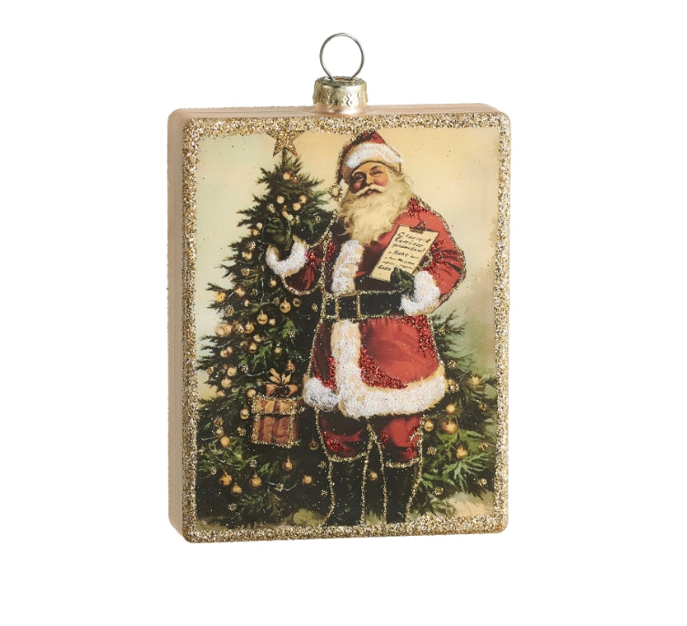 Checking It Twice Square Ornament - 4.5"