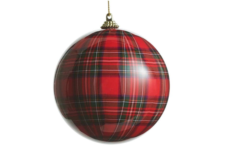 Red Plaid Ornament - 2 Sizes