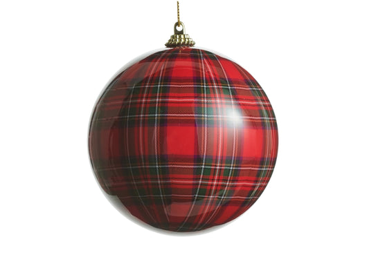 Red Plaid Ornament - 2 Sizes